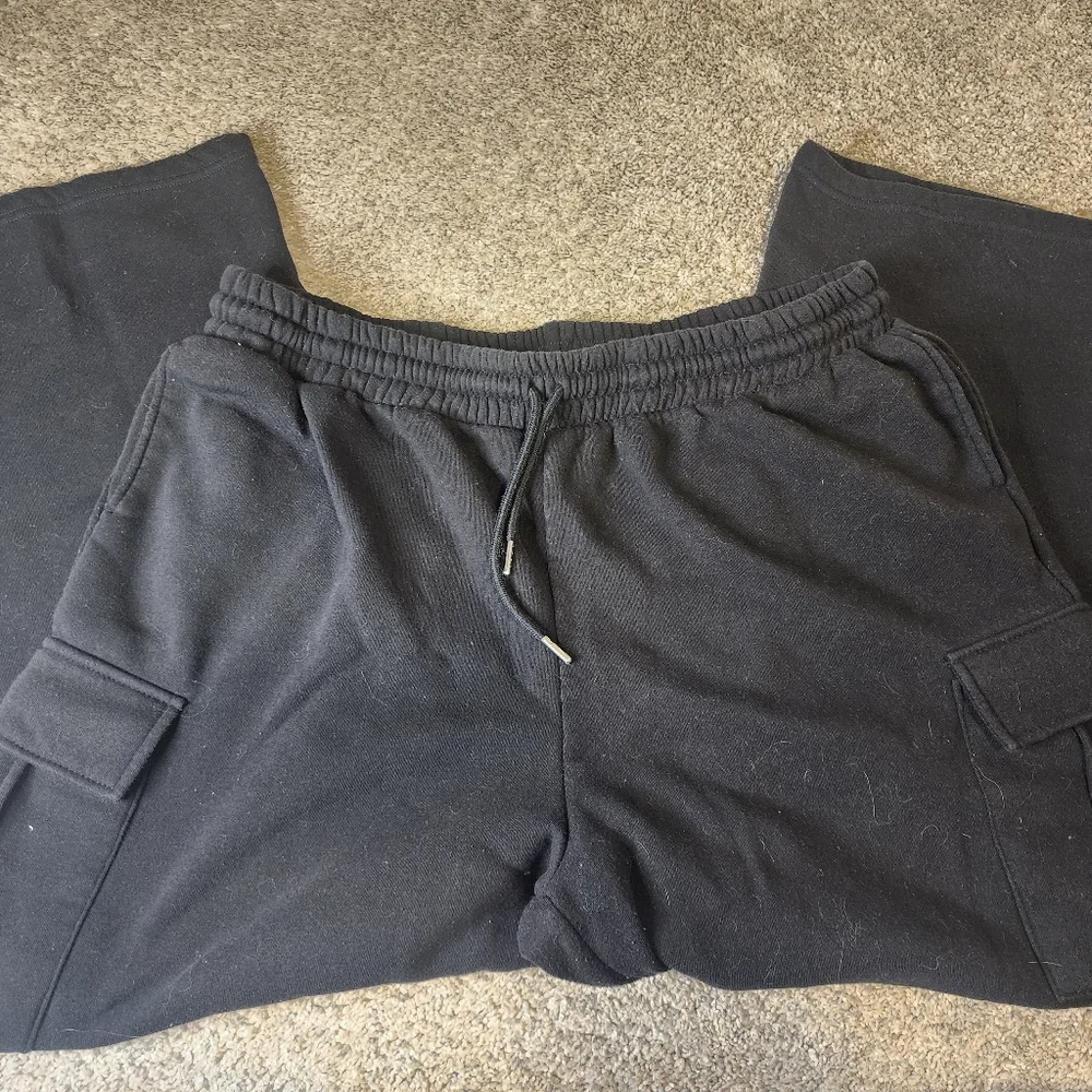Men's Black Cargo Sweatpants 3X - Picture 3 of 4